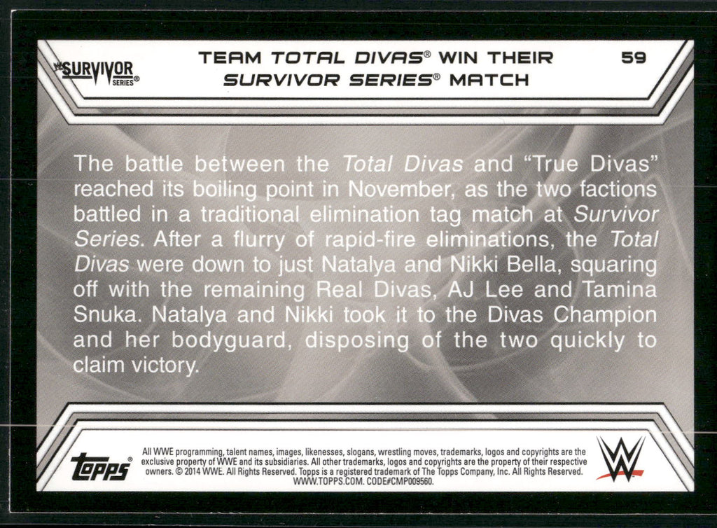 2014 Topps WWE Road to Wrestlemania #59 Team Total Divas