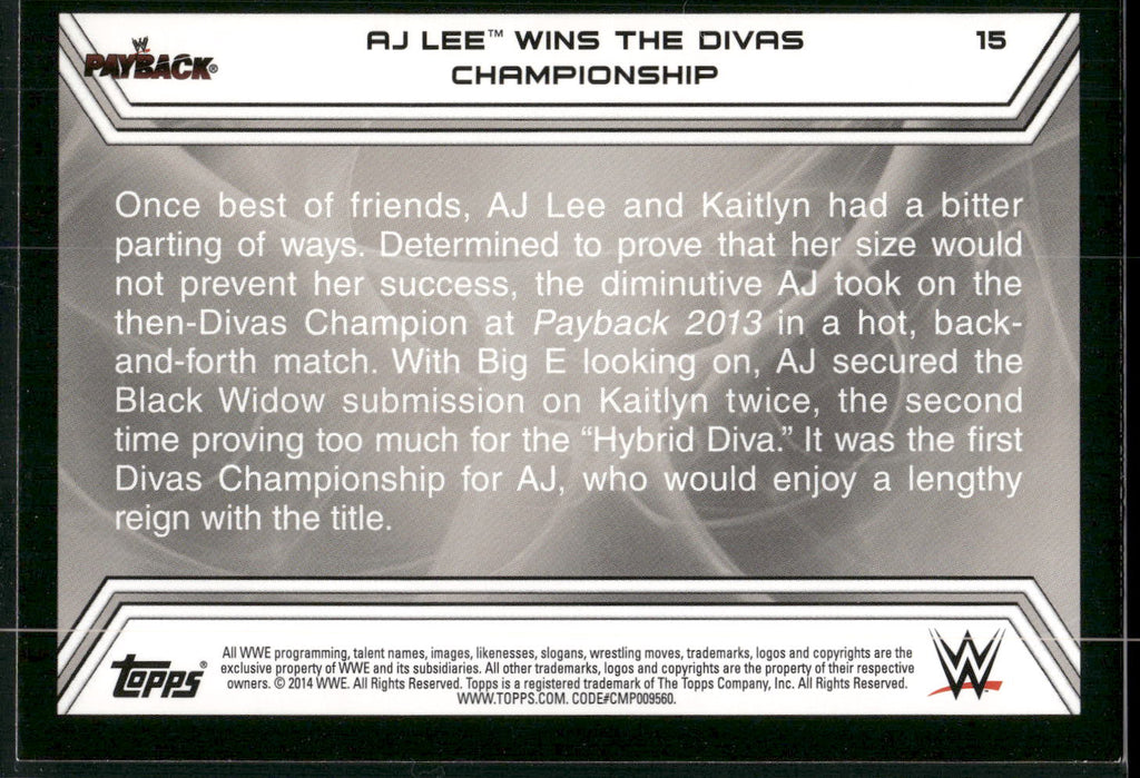 2014 Topps WWE Road to Wrestlemania #15 AJ Lee