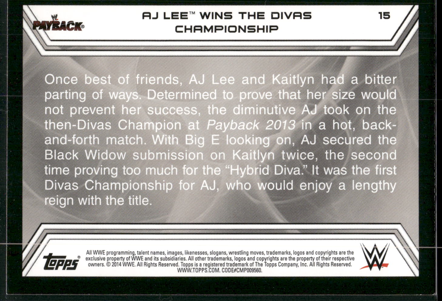 2014 Topps WWE Road to Wrestlemania #15 AJ Lee