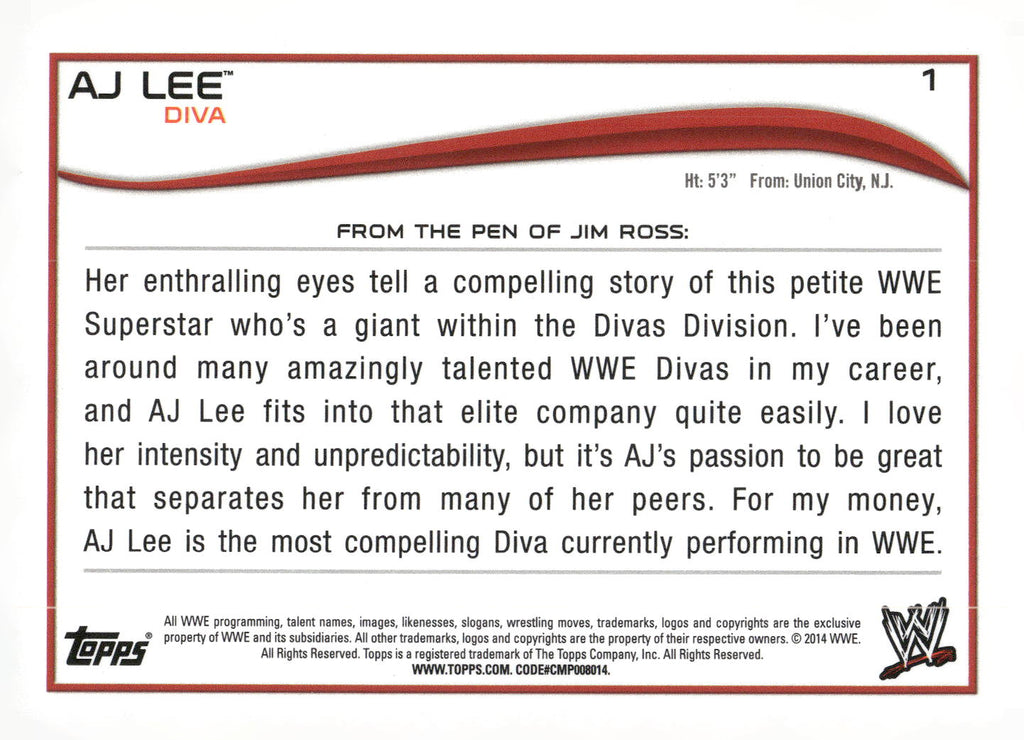 2014 Topps WWE #1 AJ Lee