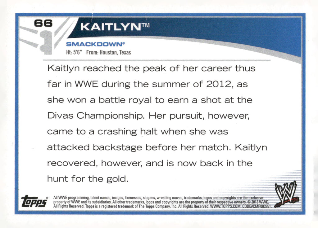 2013 Topps WWE #66 Kaitlyn