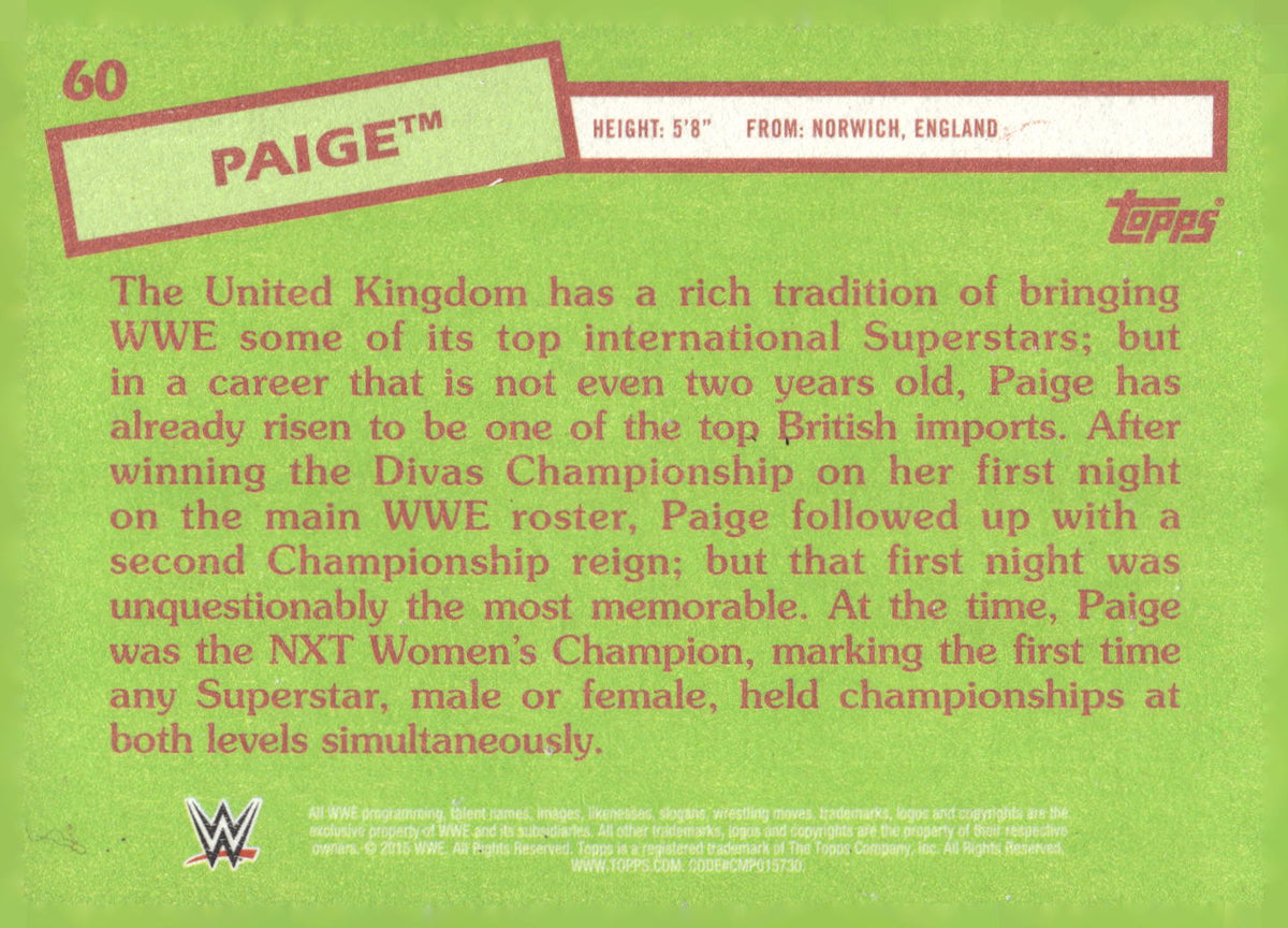 2015 Topps WWE Heritage #60 Paige