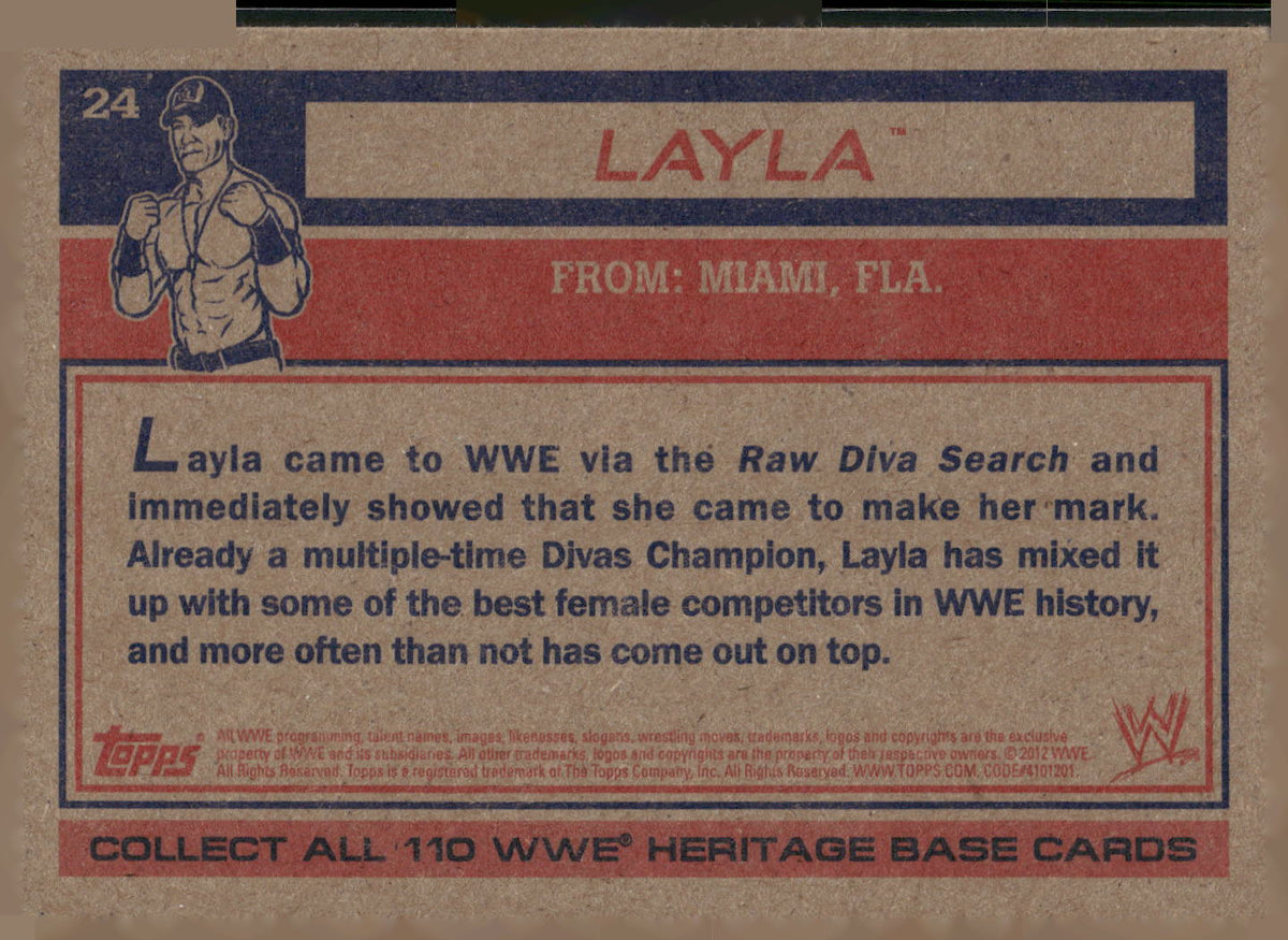 2012 Topps Heritage WWE #24 Layla