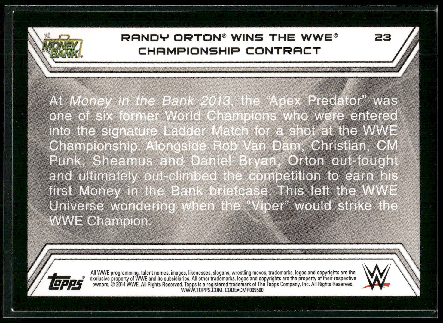 2014 Topps WWE Road to Wrestlemania #23 Randy Orton