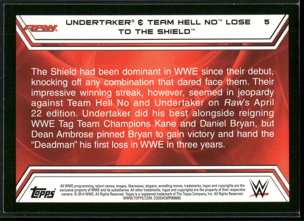 2014 Topps WWE Road to Wrestlemania #5 The Undertaker