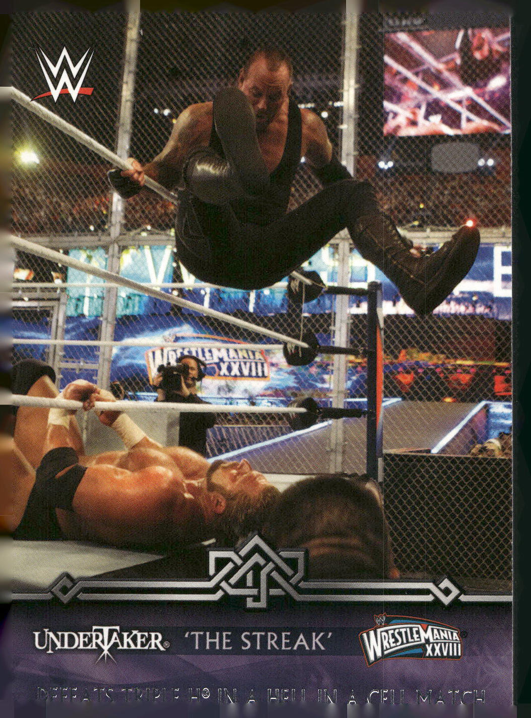 2014 Topps WWE Road to Wrestlemania #20-0 Undertaker Defeats Triple H