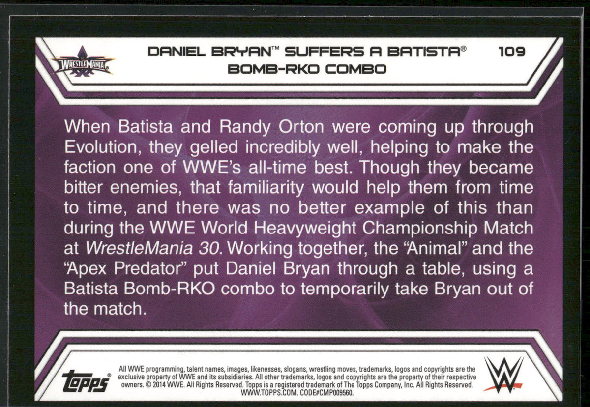 2014 Topps WWE Road to Wrestlemania #109 Daniel Bryan
