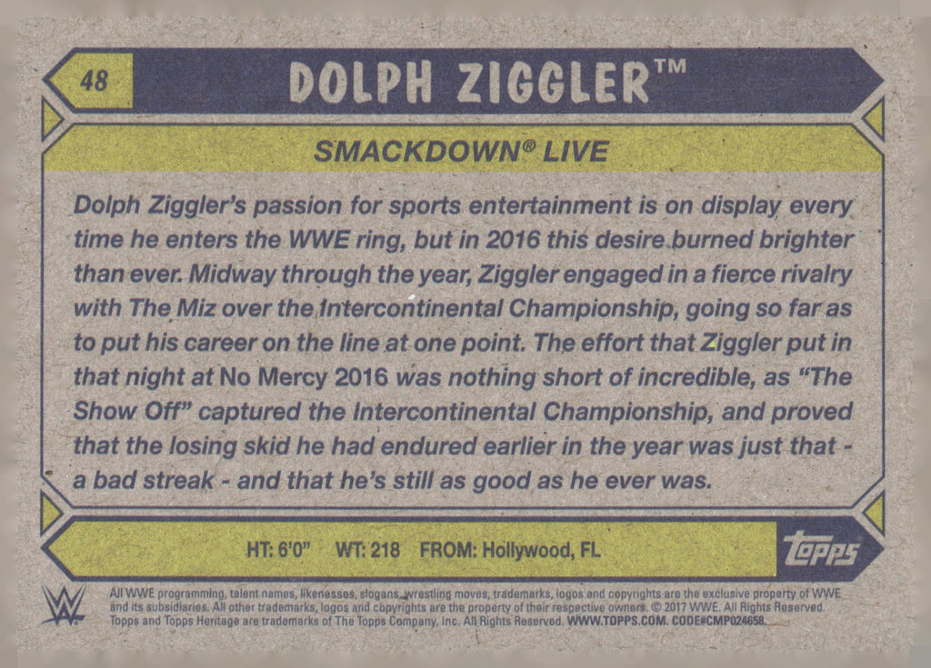 2017 Topps WWE Heritage #48 Dolph Ziggler