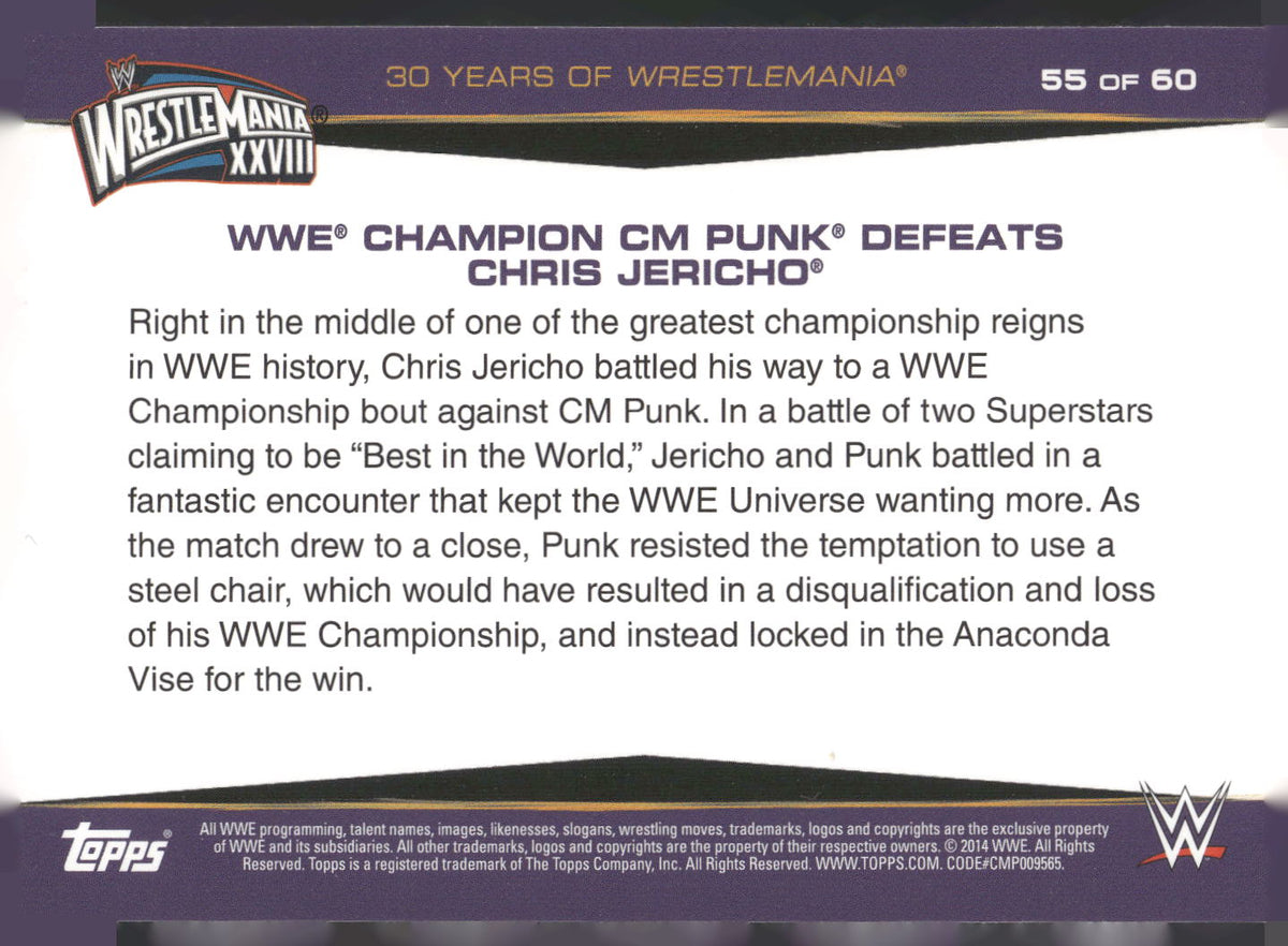 2014 Topps WWE Road to Wrestlemania #55 Chris Jericho 30 Years of Wrestlemania