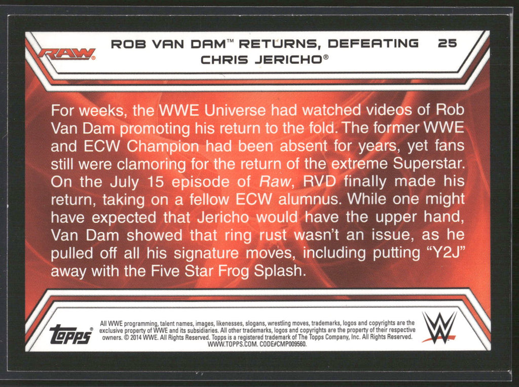 2014 Topps WWE Road to Wrestlemania #25 Rob Van Dam