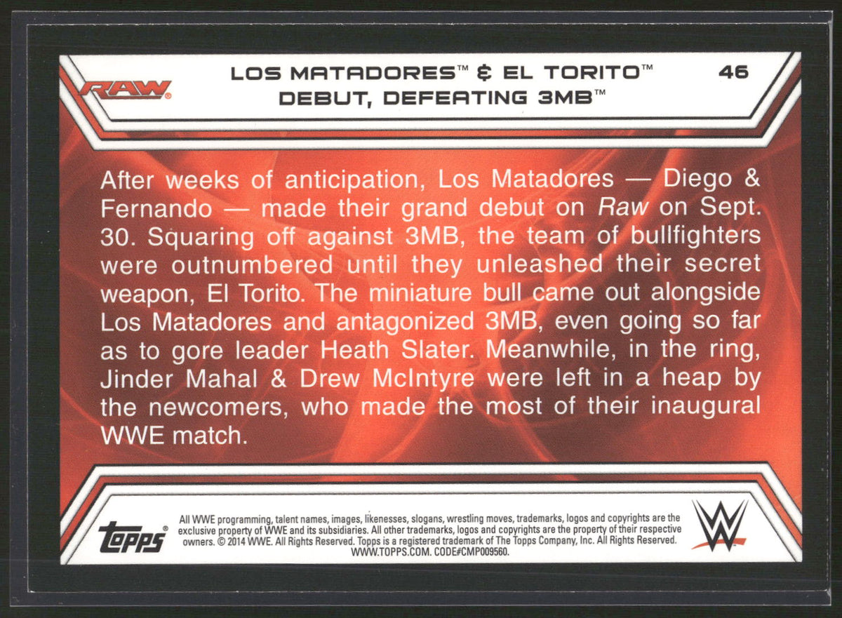 2014 Topps WWE Road to Wrestlemania #46 Los Matadores