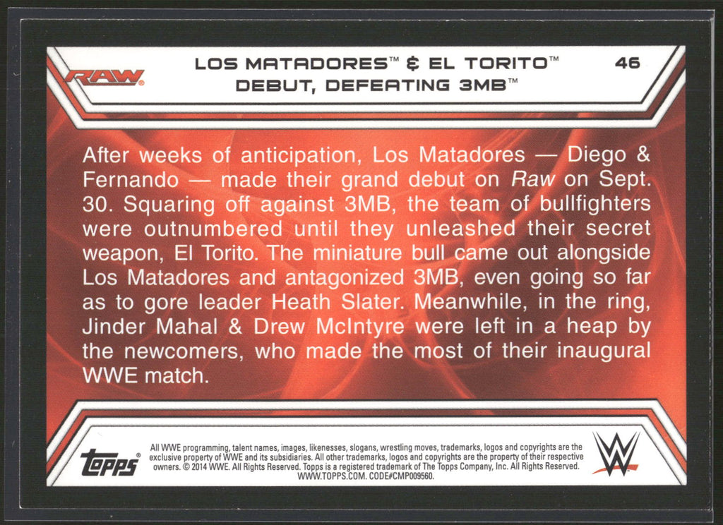 2014 Topps WWE Road to Wrestlemania #46 Los Matadores