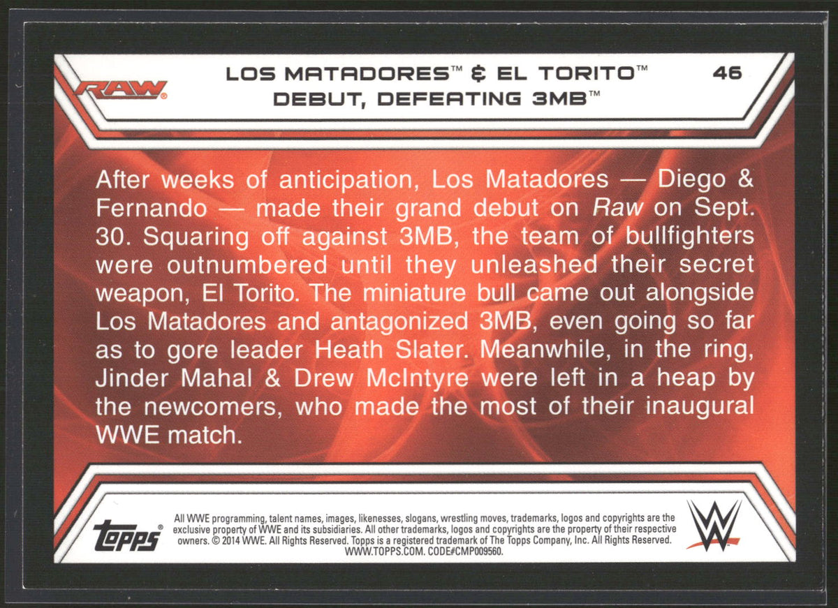 2014 Topps WWE Road to Wrestlemania #46 Los Matadores