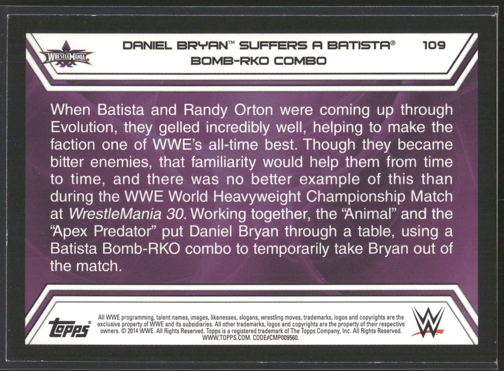 2014 Topps WWE Road to Wrestlemania #109 Daniel Bryan