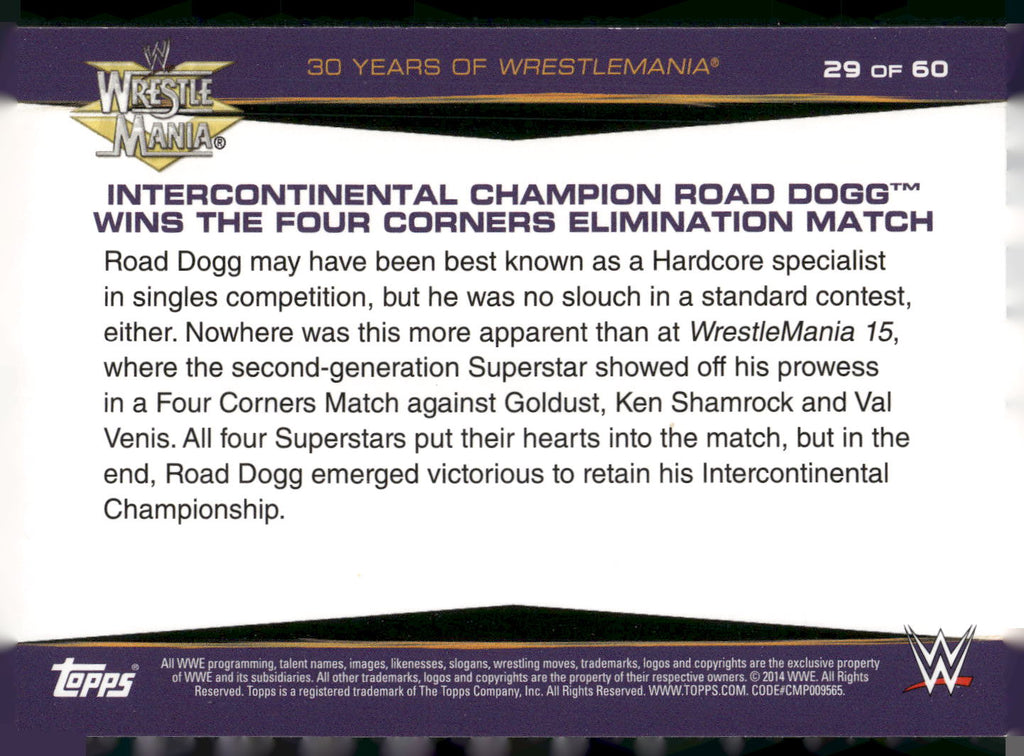 2014 Topps WWE Road to Wrestlemania #29 Road Dogg Wins