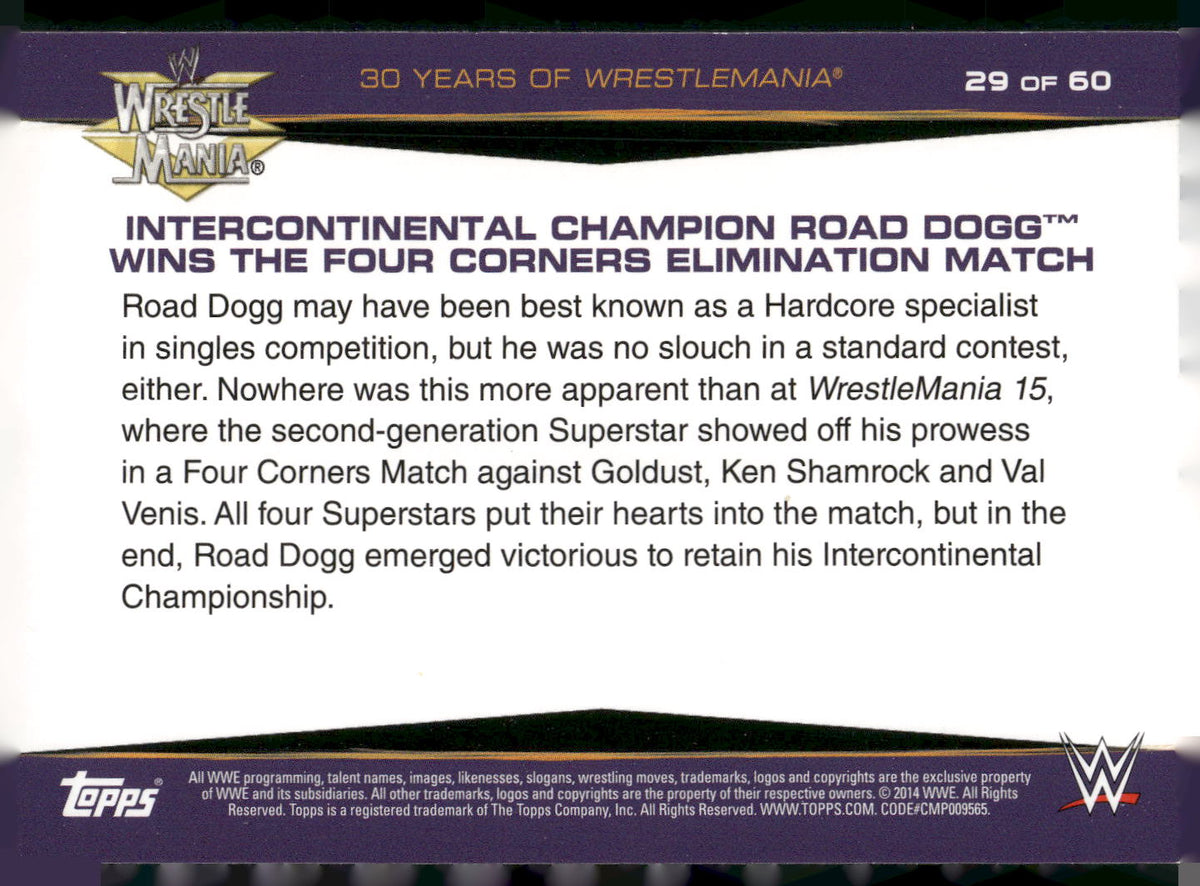 2014 Topps WWE Road to Wrestlemania #29 Road Dogg Wins