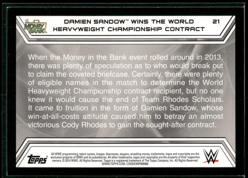 2014 Topps WWE Road to Wrestlemania #21 Damien Sandow
