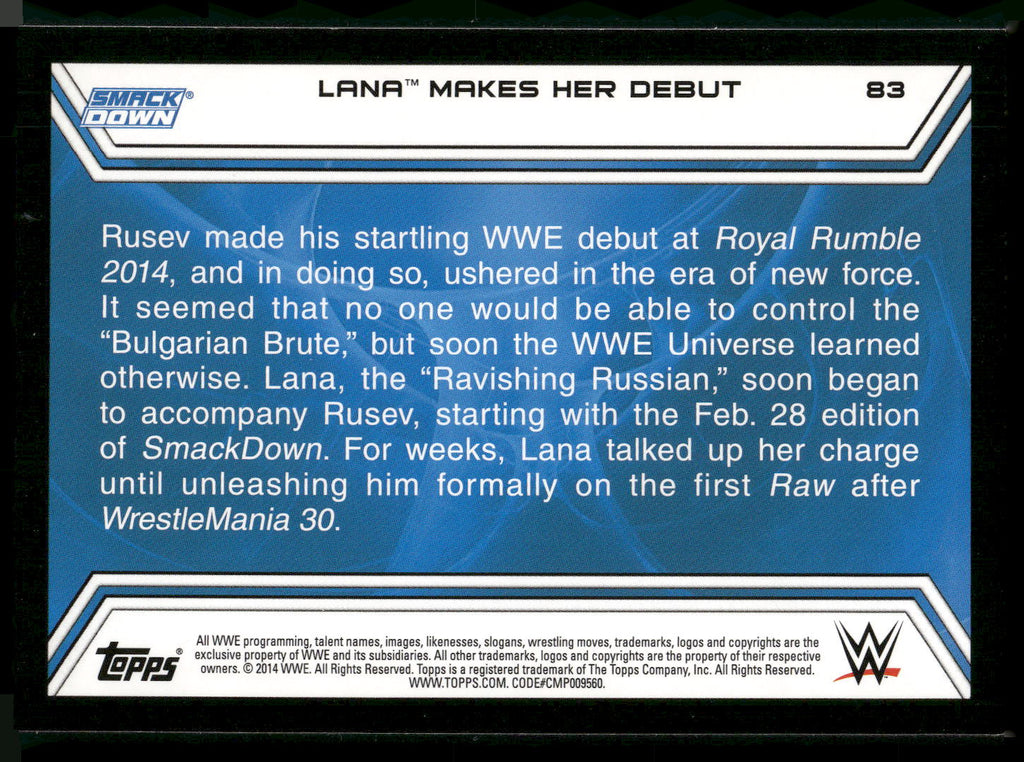 2014 Topps WWE Road to Wrestlemania #83 Lana