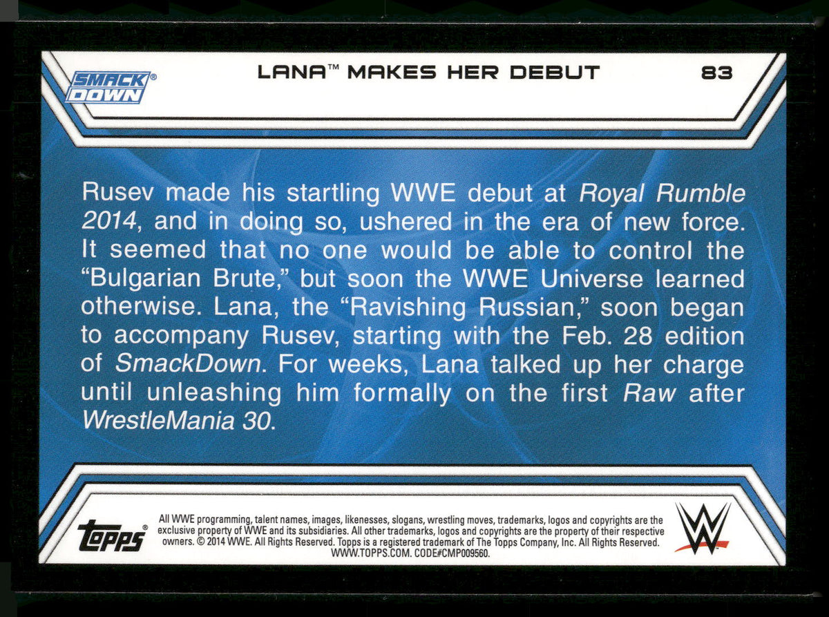 2014 Topps WWE Road to Wrestlemania #83 Lana