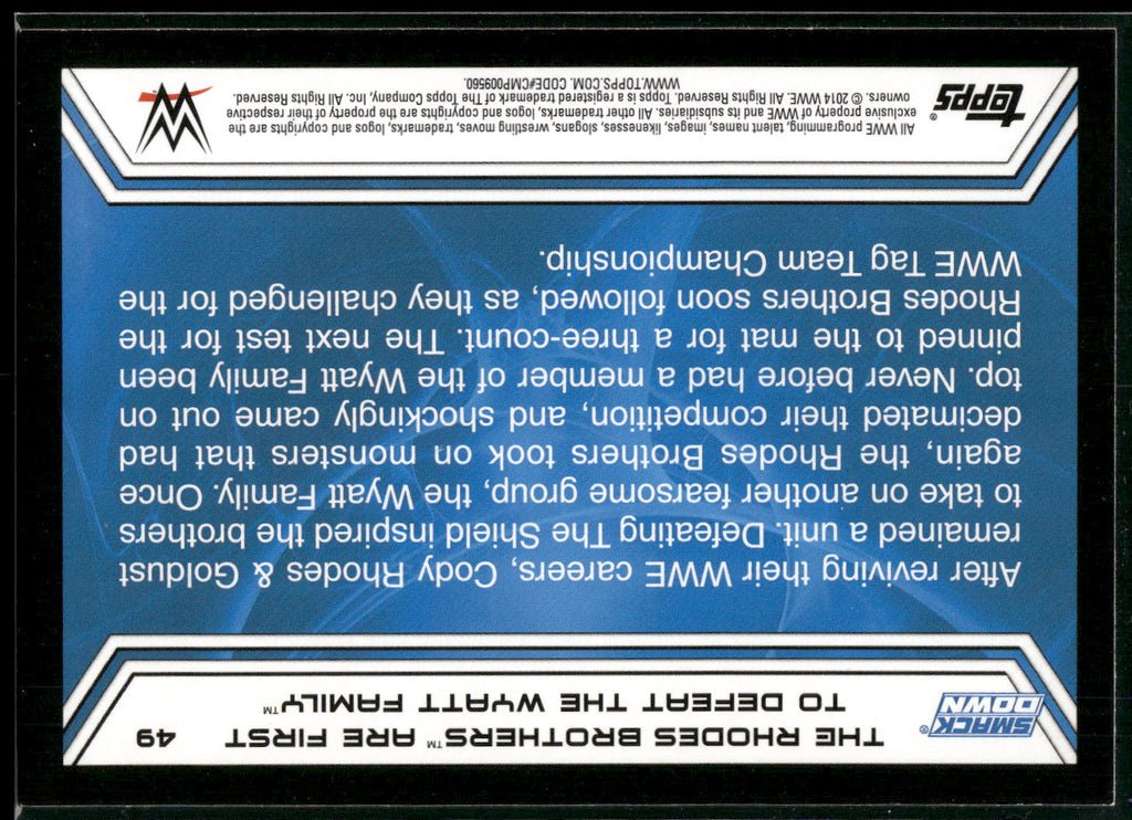 2014 Topps WWE Road to Wrestlemania #49 The Rhodes Brothers