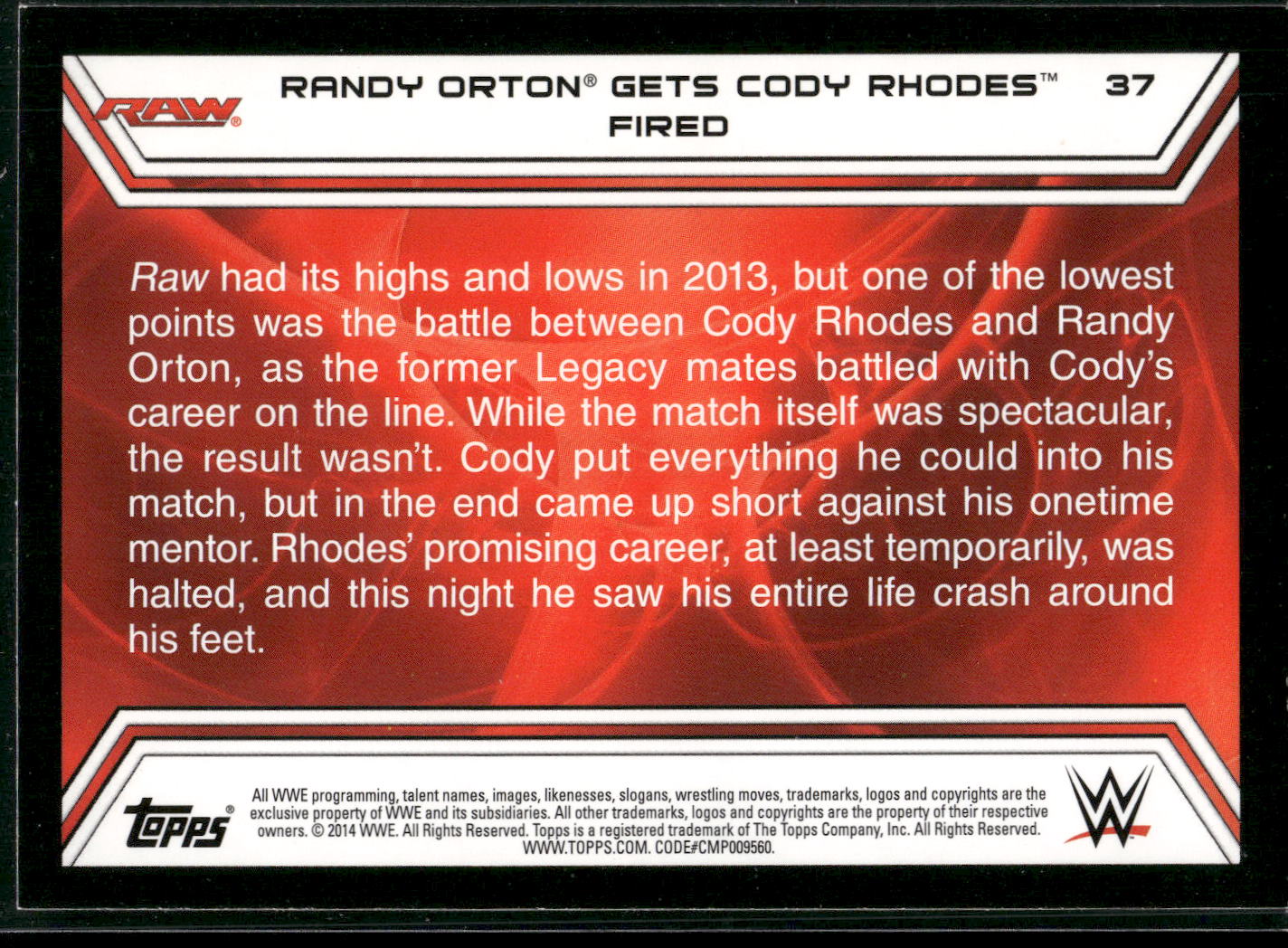 2014 Topps WWE Road to Wrestlemania #37 Randy Orton