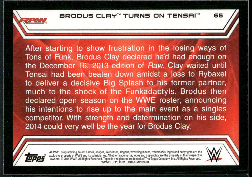 2014 Topps WWE Road to Wrestlemania #65 Brodus Clay