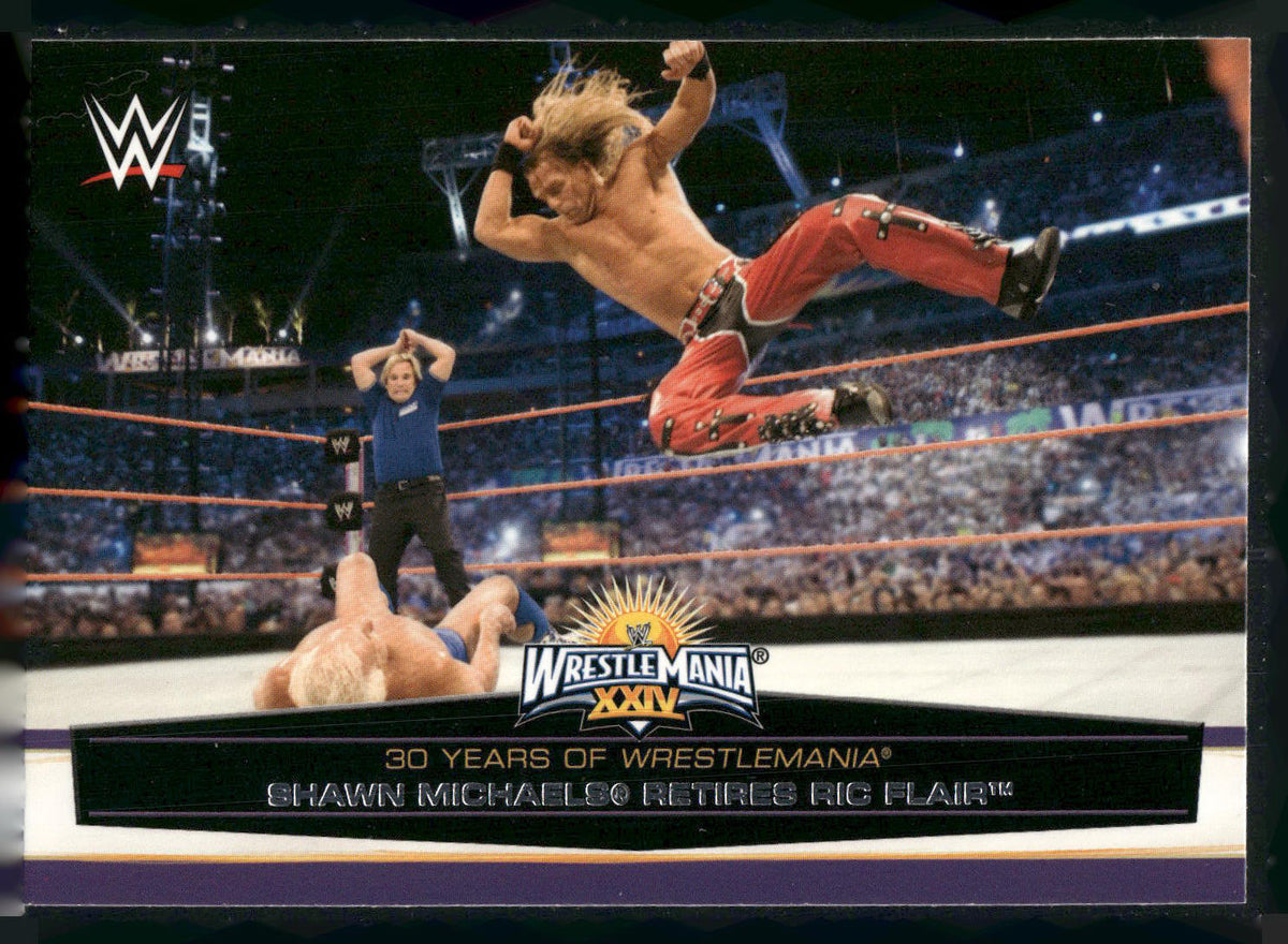 2014 Topps WWE Road to Wrestlemania #47 Shawn Michaels Retires Ric Flair