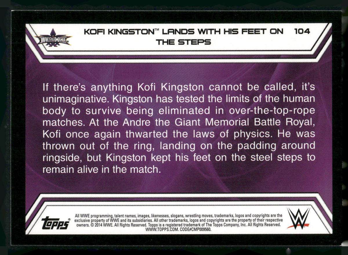 2014 Topps WWE Road to Wrestlemania #104 Kofi Kingston