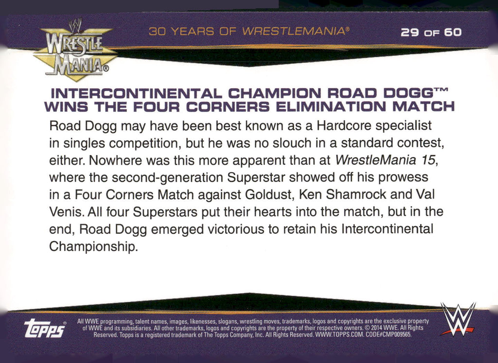 2014 Topps WWE Road to Wrestlemania #29 Intercontinental Champion Road Dogg