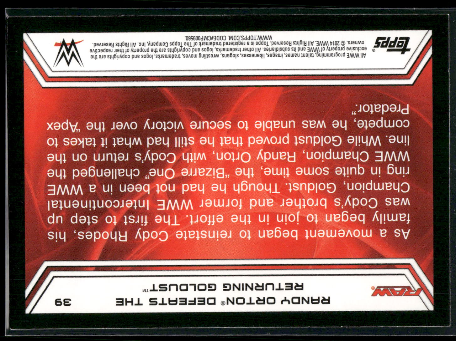 2014 Topps WWE Road to Wrestlemania #39 Randy Orton