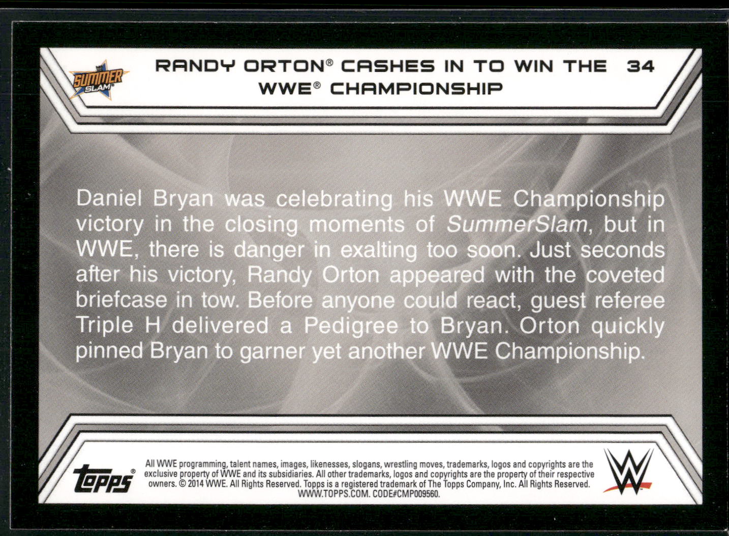 2014 Topps WWE Road to Wrestlemania #34 Randy Orton