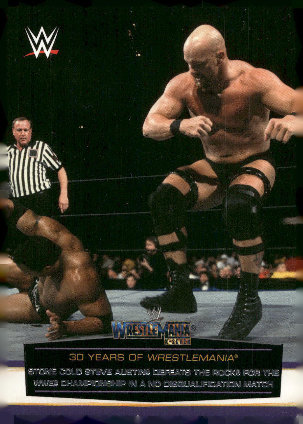 2014 Topps WWE Road to Wrestlemania #34 Stone Cold Steve Austin Defeats The Rock