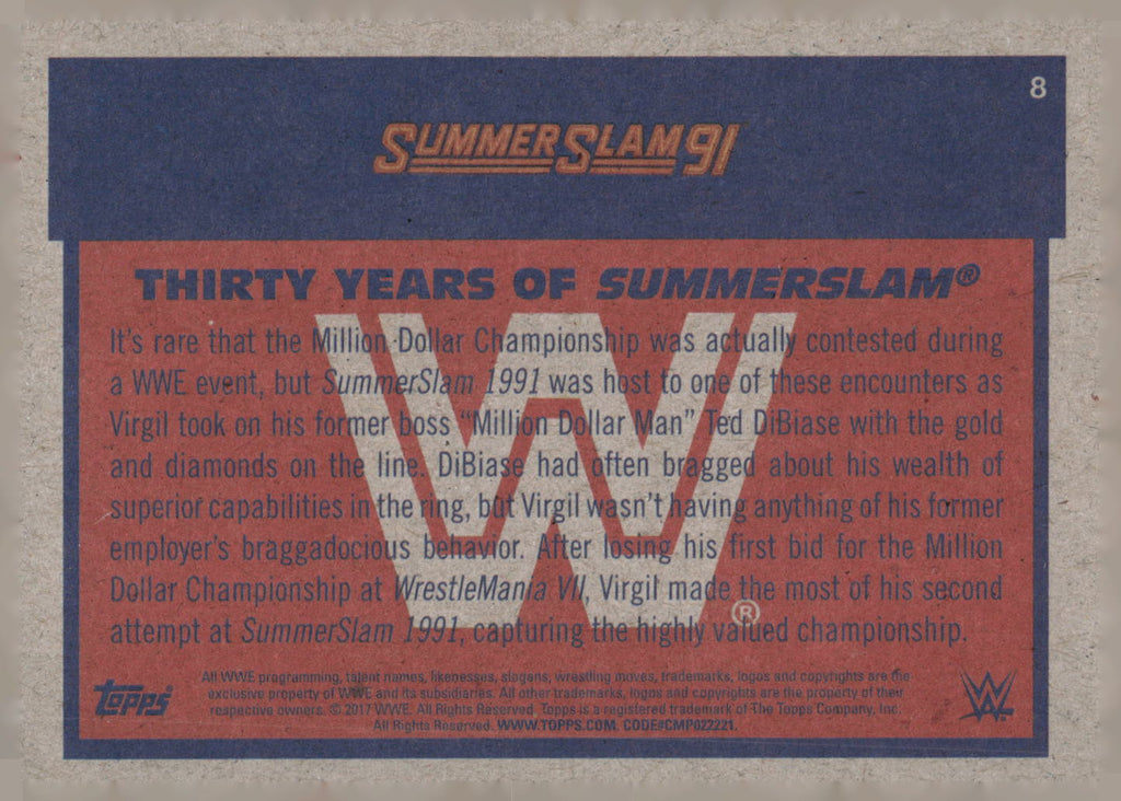 2017 Topps WWE Heritage #8 Virgil Thirty Years of SummerSlam