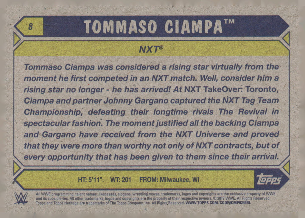 2017 Topps WWE Heritage #8 Tommaso Ciampa