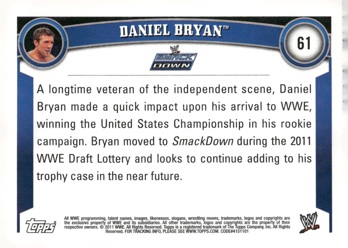 2011 Topps WWE #61 Daniel Bryan