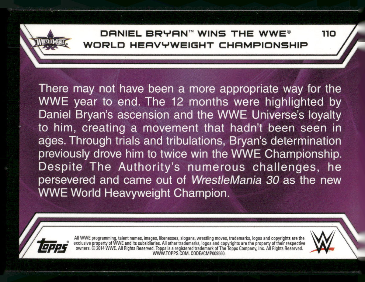 2014 Topps WWE Road to Wrestlemania #110 Daniel Bryan