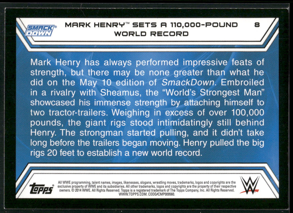 2014 Topps WWE Road to Wrestlemania #8 Mark Henry
