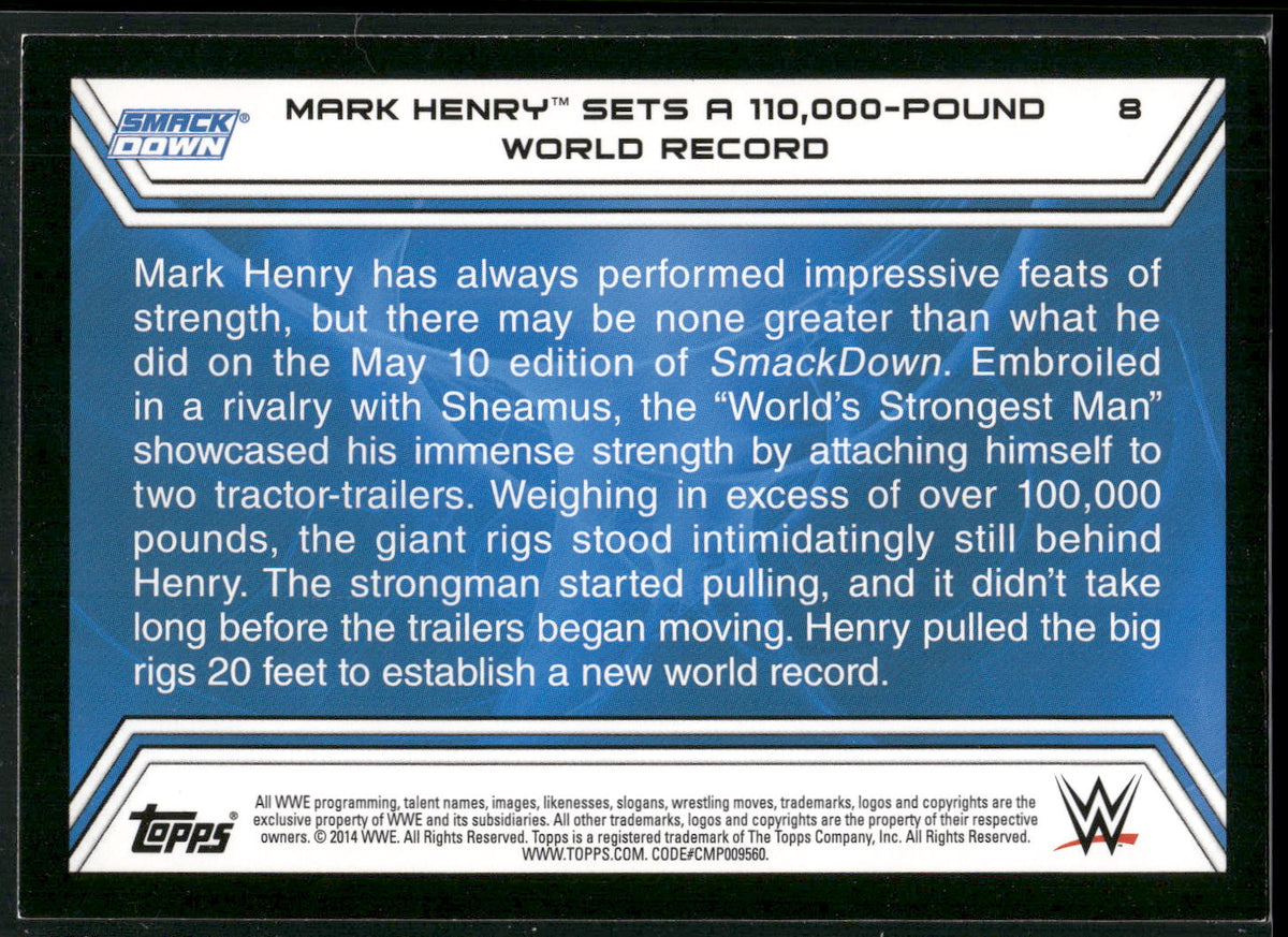 2014 Topps WWE Road to Wrestlemania #8 Mark Henry