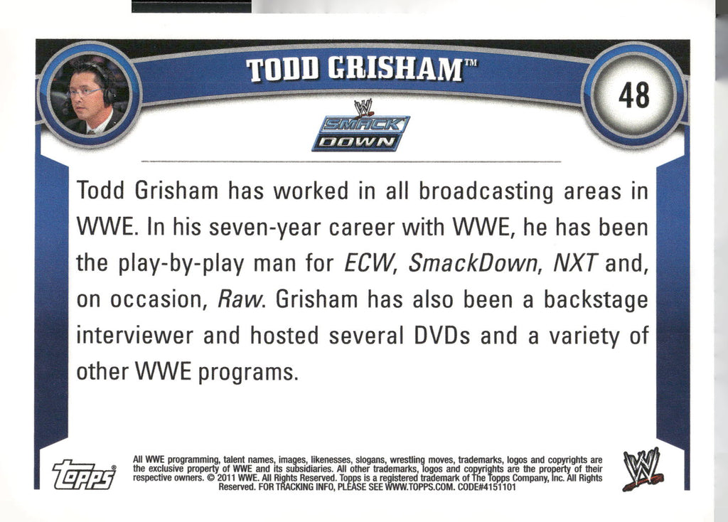 2011 Topps WWE #48 Todd Grisham