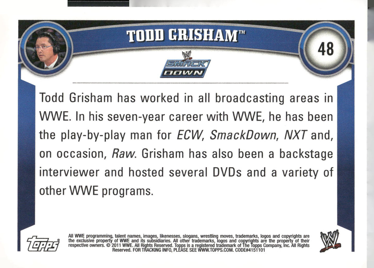 2011 Topps WWE #48 Todd Grisham
