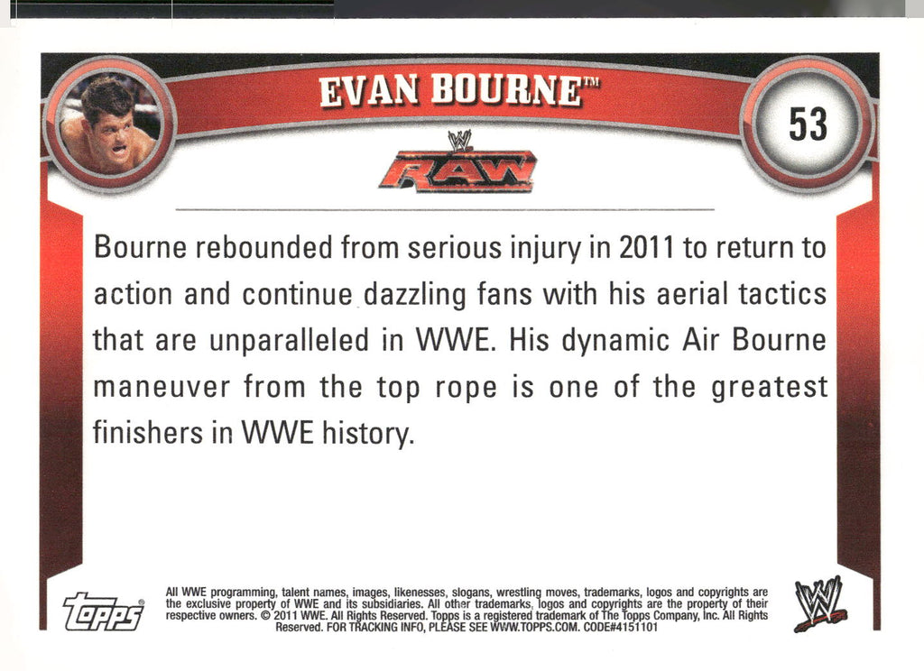 2011 Topps WWE #53 Evan Bourne