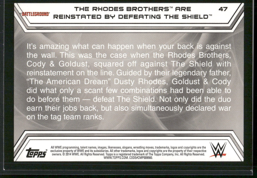 2014 Topps WWE Road to Wrestlemania #47 The Rhodes Brothers