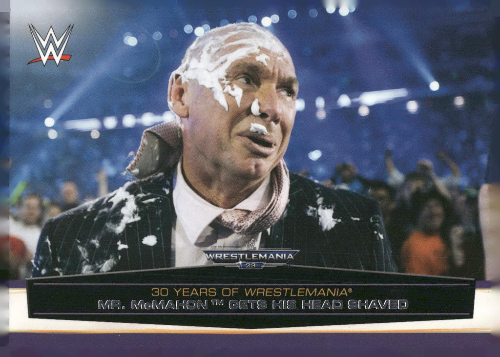 2014 Topps WWE Road to Wrestlemania #45 Mr. McMahon Gets His Head Shaved