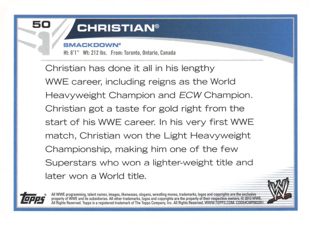 2013 Topps WWE #50 Christian