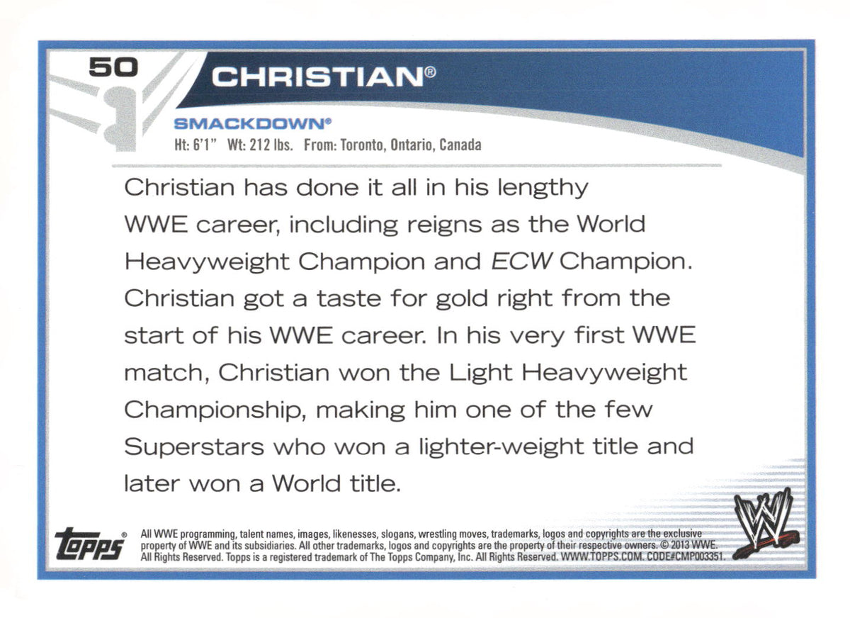 2013 Topps WWE #50 Christian