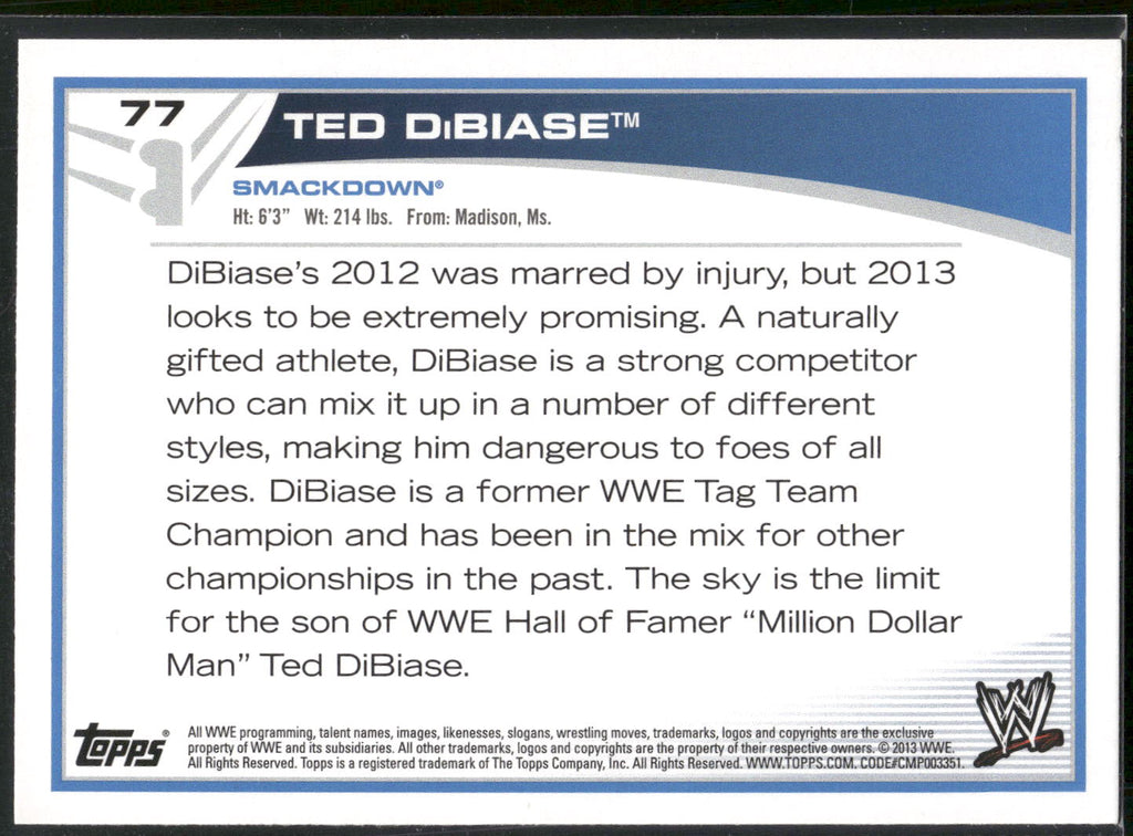 2013 Topps WWE #77 Ted DiBiase Jr.
