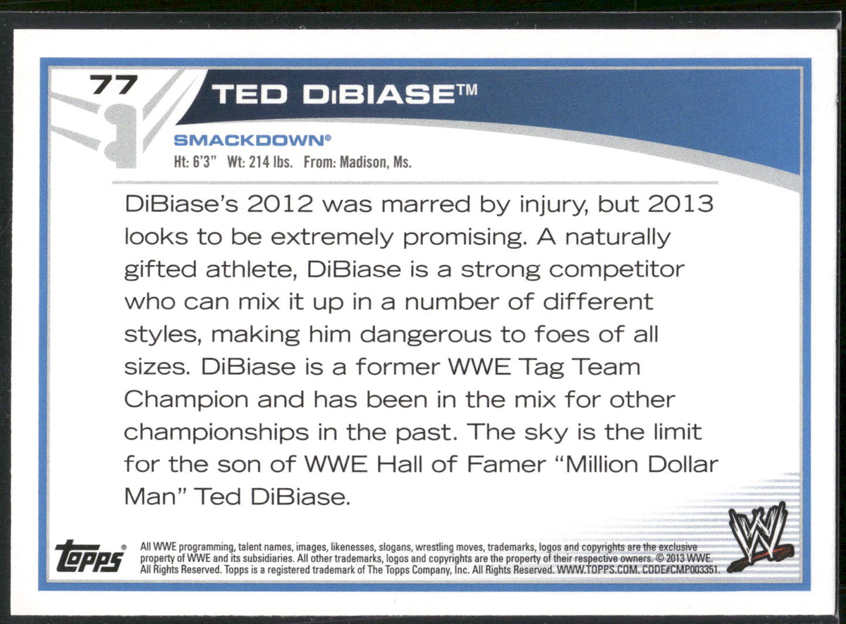 2013 Topps WWE #77 Ted DiBiase Jr.