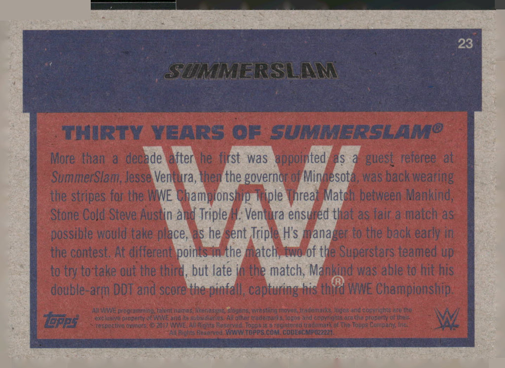 2017 Topps WWE Heritage #23 Mankind Thirty Years of SummerSlam