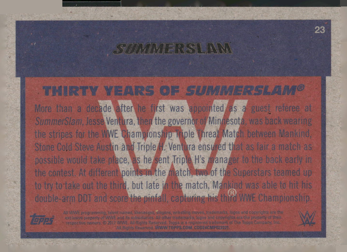 2017 Topps WWE Heritage #23 Mankind Thirty Years of SummerSlam