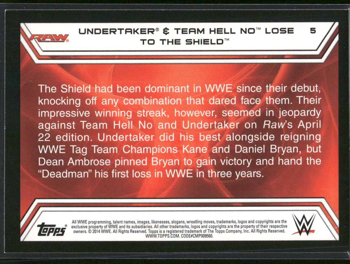 2014 Topps WWE Road to Wrestlemania #5 The Undertaker